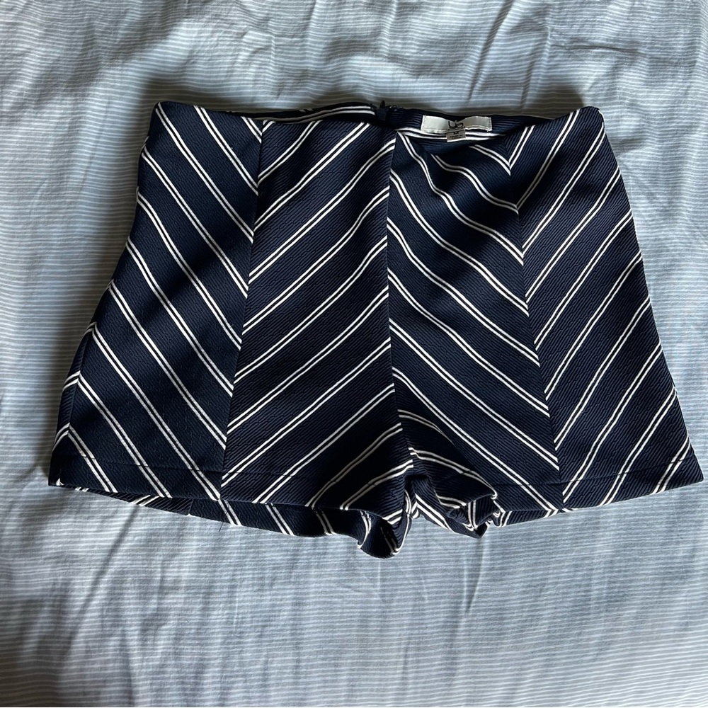 YA Los Angeles Navy and White Striped Women's Shorts